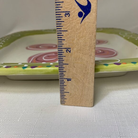 Hand Painted Square Ceramic Plate By Wild Orchid Designs Michelle Elliott - Picture 5 of 7